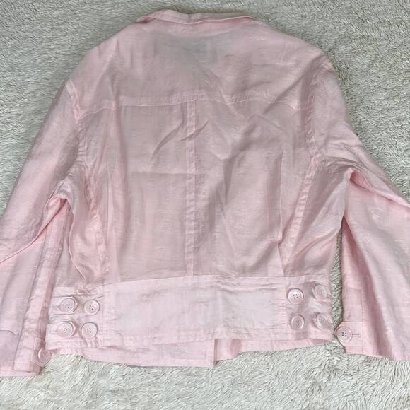 Rebecca Minkoff Zahara Double-Breasted Button Moto Jacket Pink Women's Small - Picture 5 of 12